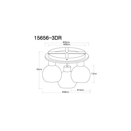 Globo - Полилей за повърхностен монтаж 3xE27/40W/230V