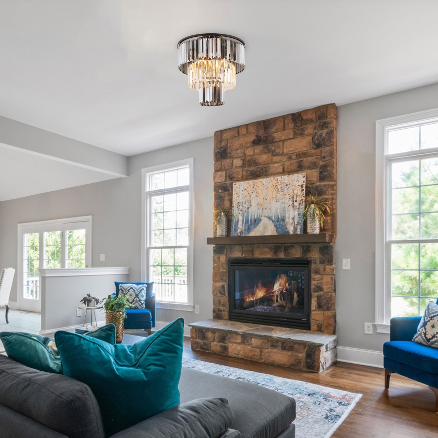 Globo - Полилей за повърхностен монтаж 3xE27/40W/230V Ø 40 см черен