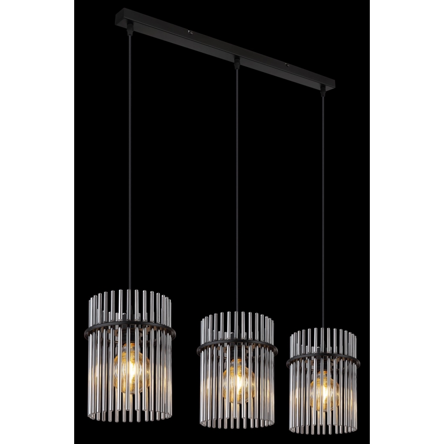 Globo - Пендел 3xE27/60W/230V черен