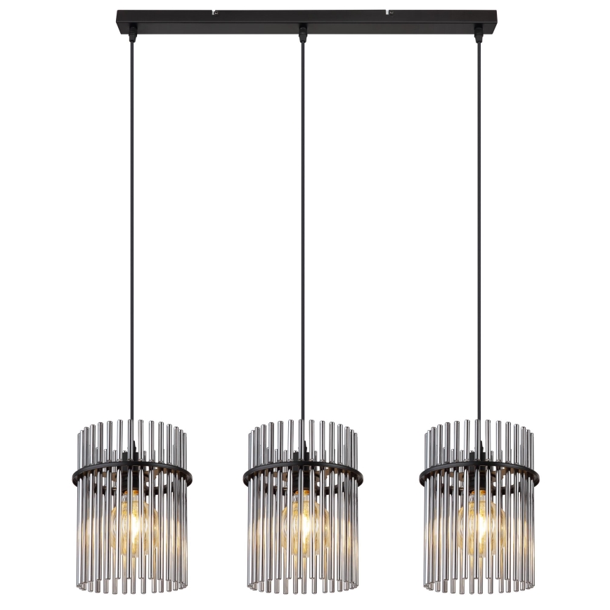 Globo - Пендел 3xE27/60W/230V черен