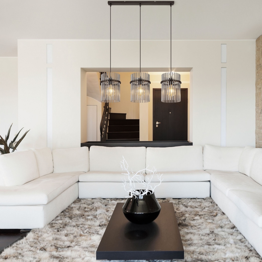 Globo - Пендел 3xE27/60W/230V черен