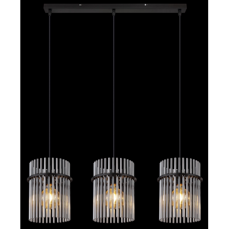 Globo - Пендел 3xE27/60W/230V черен