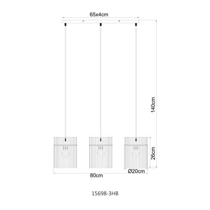 Globo - Полилей на кабел 3xE27/60W/230V