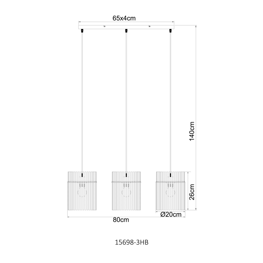 Globo - Полилей на кабел 3xE27/60W/230V