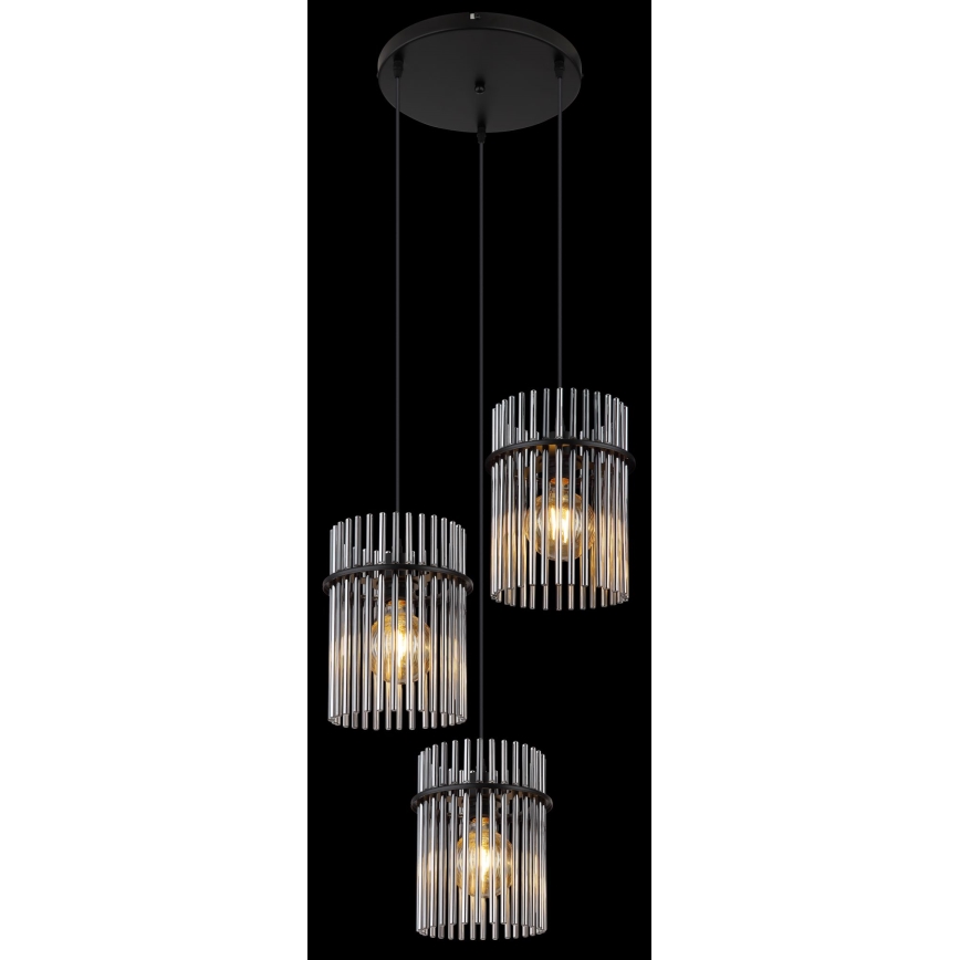 Globo - Пендел 3xE27/60W/230V Ø 47 см черен