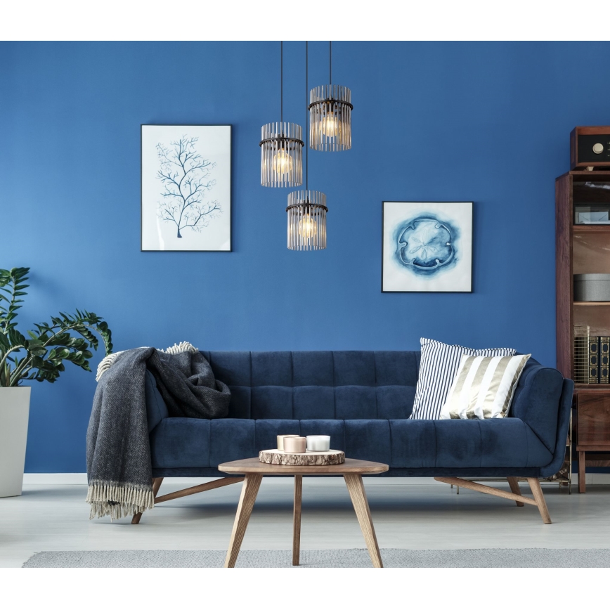 Globo - Пендел 3xE27/60W/230V Ø 47 см черен