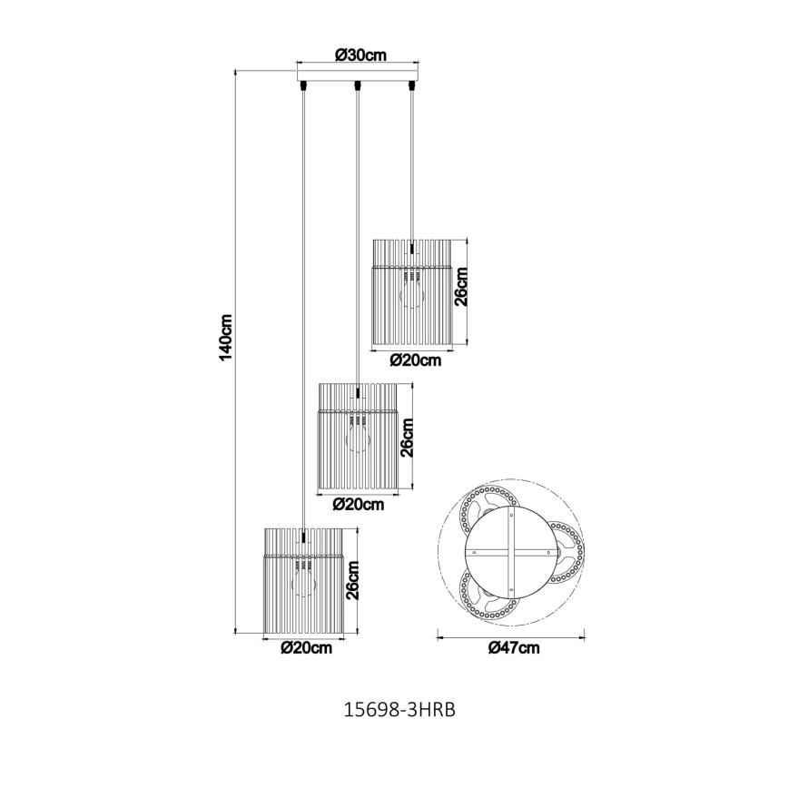 Globo - Полилей на кабел 3xE27/60W/230V