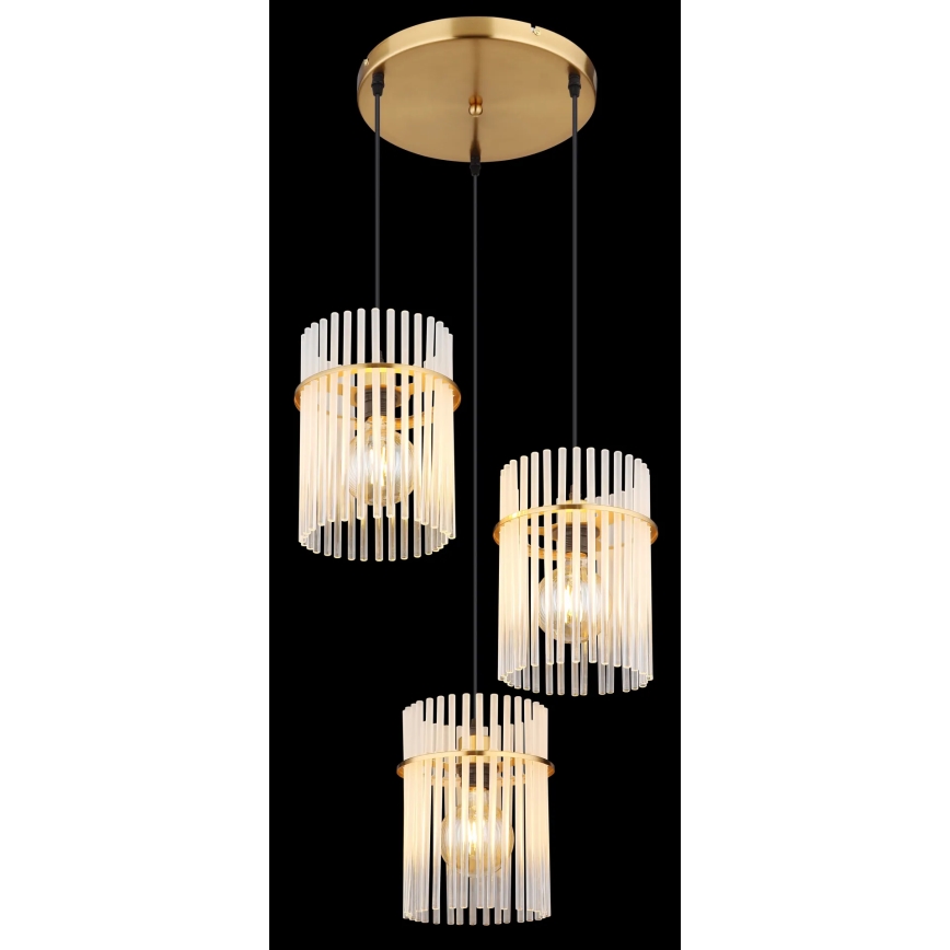 Globo - Пендел 3xE27/60W/230V Ø 47 см златист