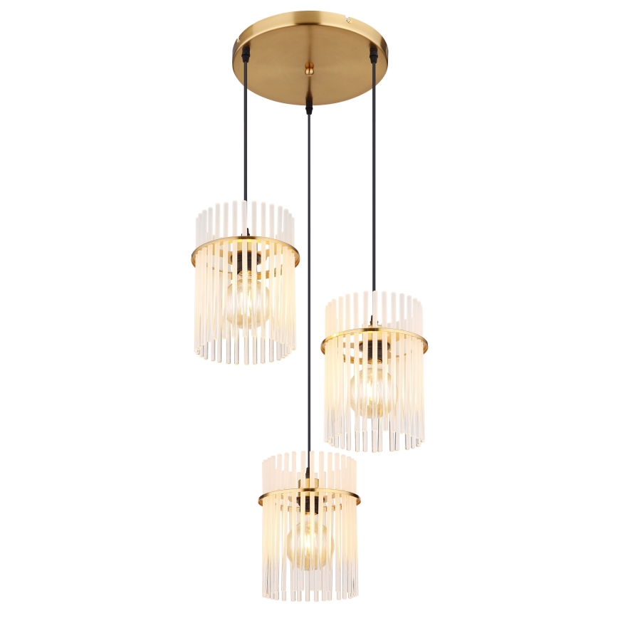 Globo - Пендел 3xE27/60W/230V Ø 47 см златист