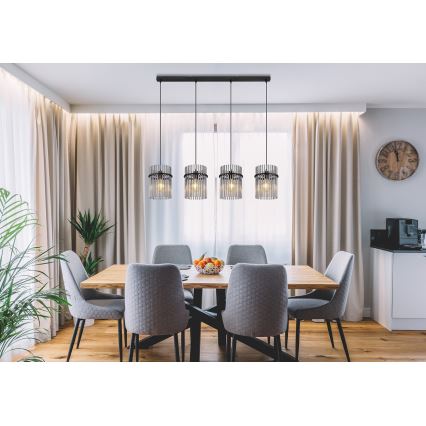 Globo - Пендел 4xE27/60W/230V черен