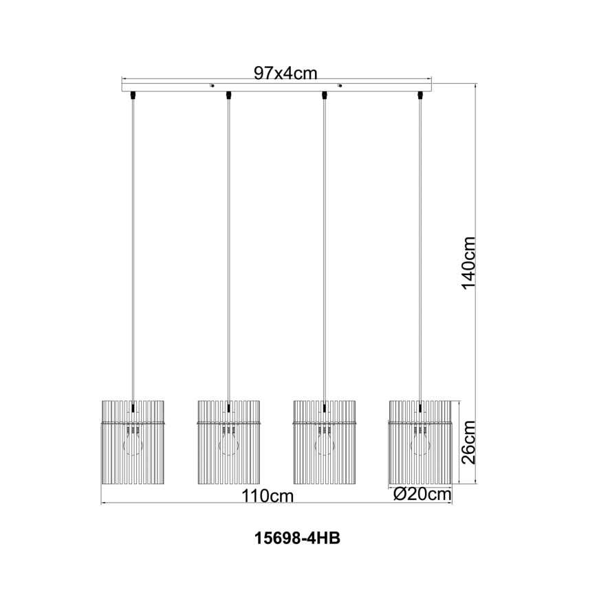 Globo - Полилей на кабел 4xE27/60W/230V