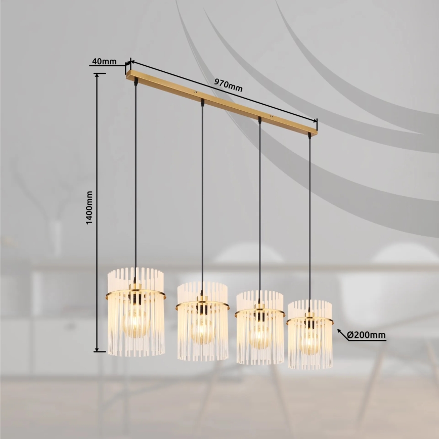 Globo - Пендел 4xE27/60W/230V златист