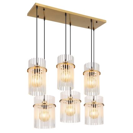 Globo - Полилей на кабел 6xE27/60W/230V златист