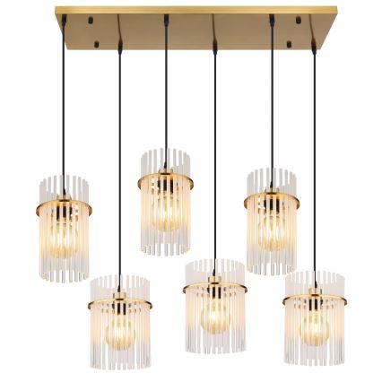 Globo - Полилей на кабел 6xE27/60W/230V златист
