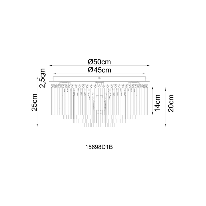 Globo - Таванно осветително тяло 5×E27/60W/230V, диаметър 50 см