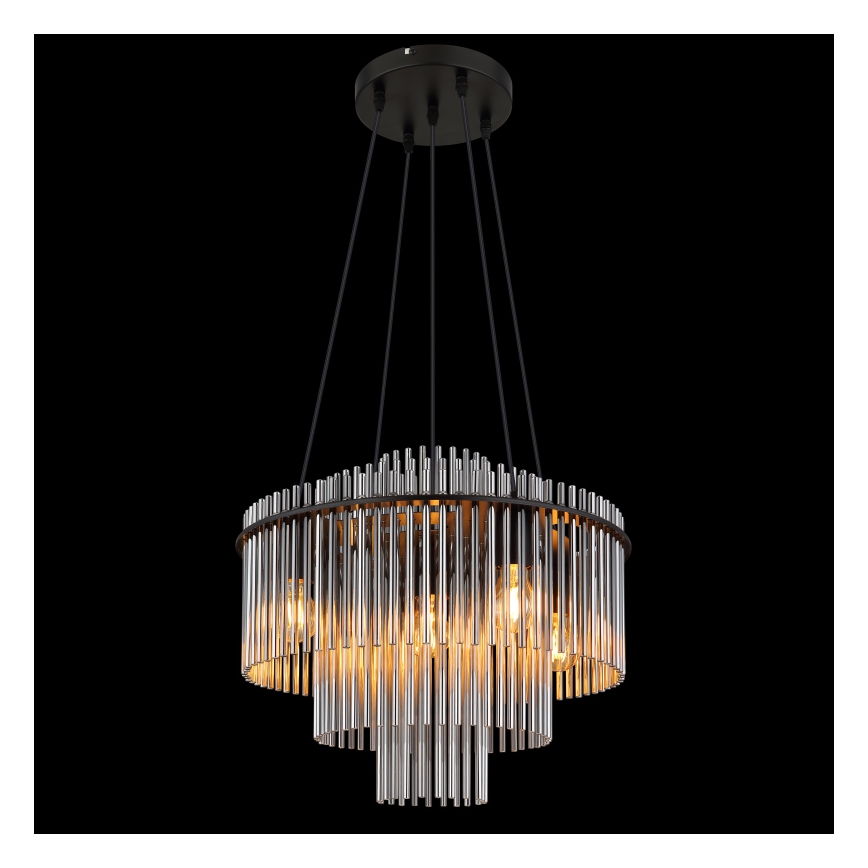 Globo - Полилей на кабел 5xE27/60W/230V черен
