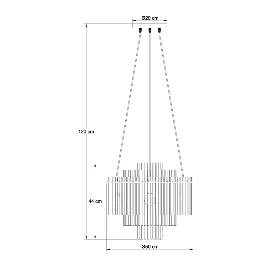 Globo - Полилей на кабел 5xE27/60W/230V черен