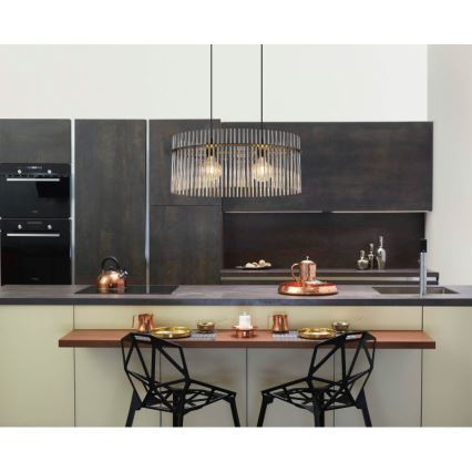 Globo - Пендел 2xE27/60W/230V черен