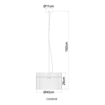 Globo - Пендант на кабел, 1xE27/60W/230V, Ø 40 см, кремав