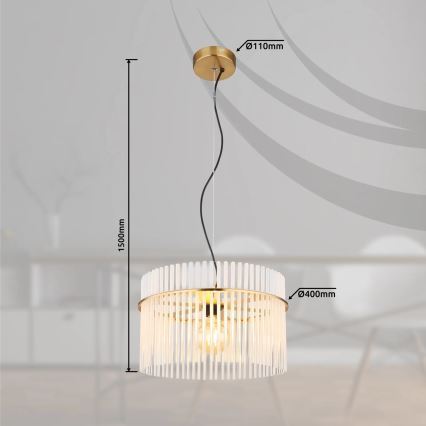 Globo - Пендел 1xE27/60W/230V Ø 40 см златист