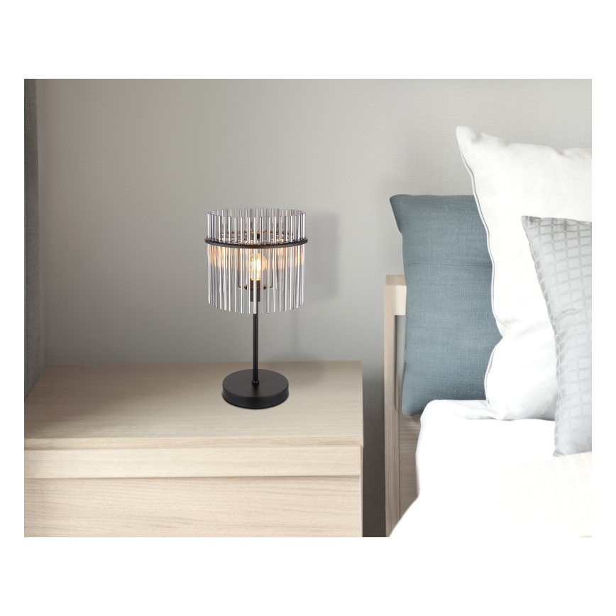 Globo - Настолна лампа 1xE27/60W/230V диаметър 30 см черна