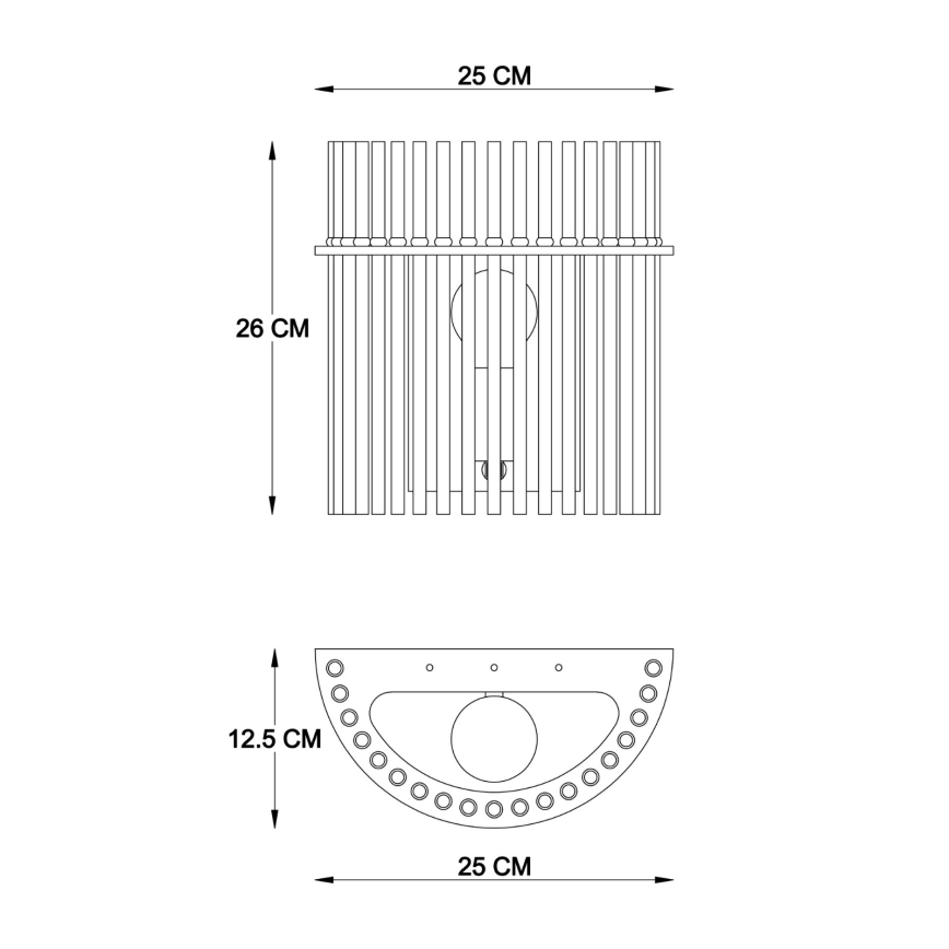 Globo - Аплик 1xE27/60W/230V черен