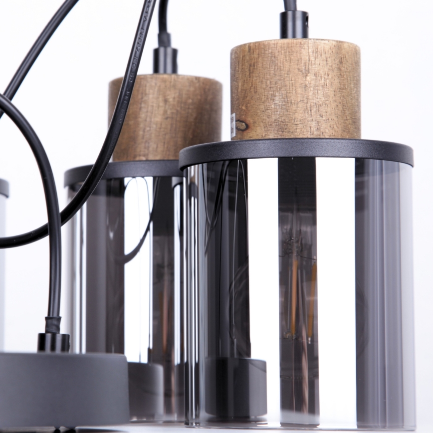 Globo - Пендел 3xE27/15W/230V Ø 27 см дъб