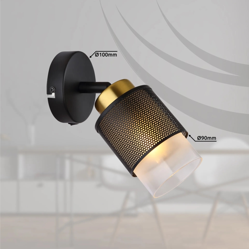 Globo - Спот аплик 1xE27/40W/230V черен/златист