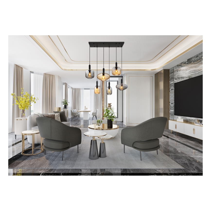 Globo - Полилей на кабел 6xE27/60W/230V