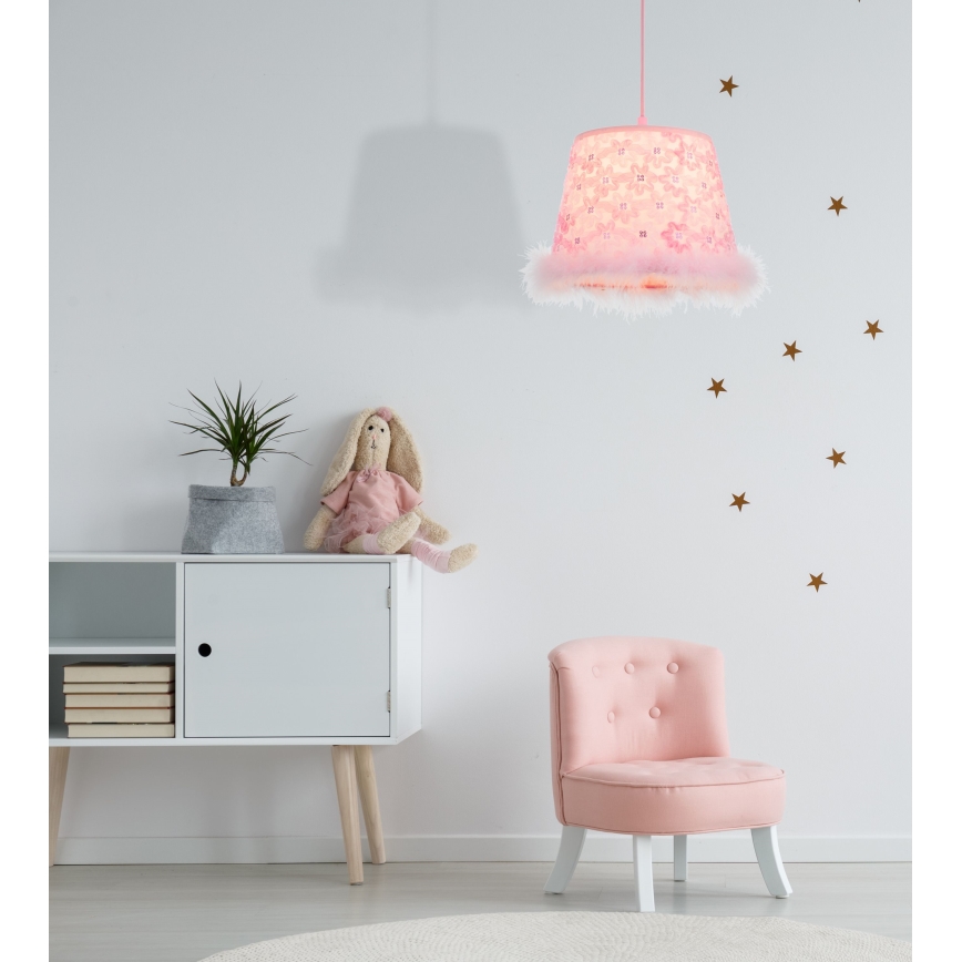 Globo - Детски пендел 1xE27/60W/230V розов