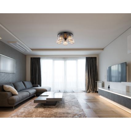 Globo - Полилей за повърхностен монтаж 5xE27/60W/230V Ø 46,5 см черен