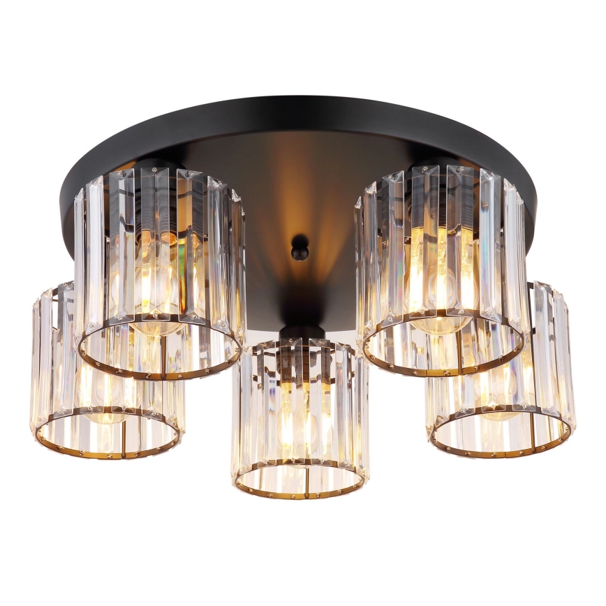 Globo - Полилей за повърхностен монтаж 5xE27/60W/230V Ø 46,5 см черен