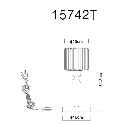 Globo - Настолна лампа 1xE27/60W/230V Ø 15 см черен