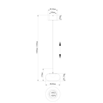 Globo - LED Пендел LED/6W/230V черен