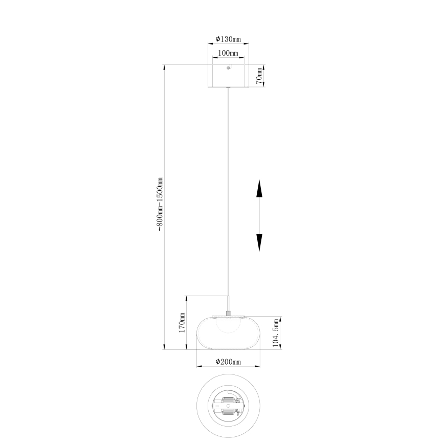 Globo - LED Пендел LED/6W/230V черен