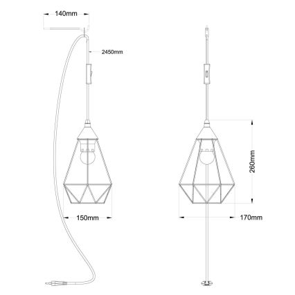 Globo - Полилей за контакт 1xE27/60W/230V