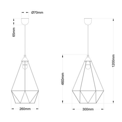 Globo - Пендел 1xE27/60W/230V Ø 30 см