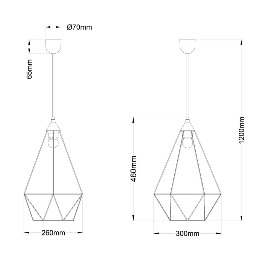 Globo - Пендел 1xE27/60W/230V Ø 30 см