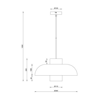 Globo - Пендел на кабел 1xE27/60W/230V черен