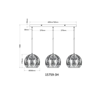Globo - Пендел 3xE27/40W/230V