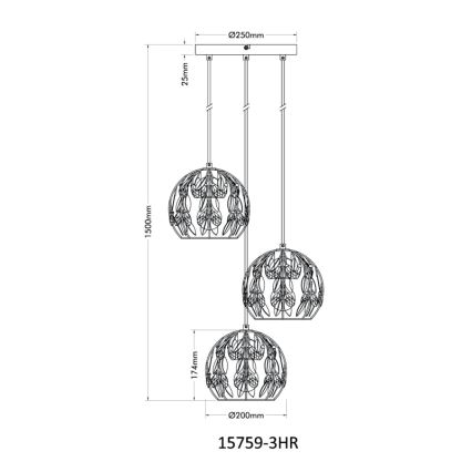 Globo - Пендел 3xE27/40W/230V Ø 41 см