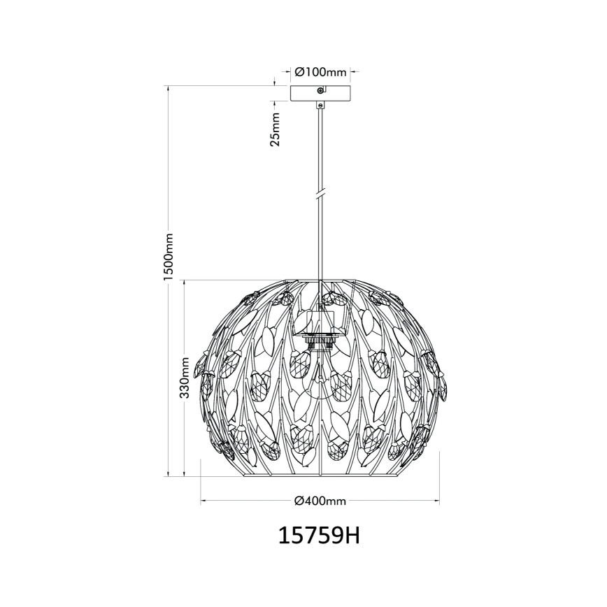 Globo - Пендел 1xE27/40W/230V Ø 40 см