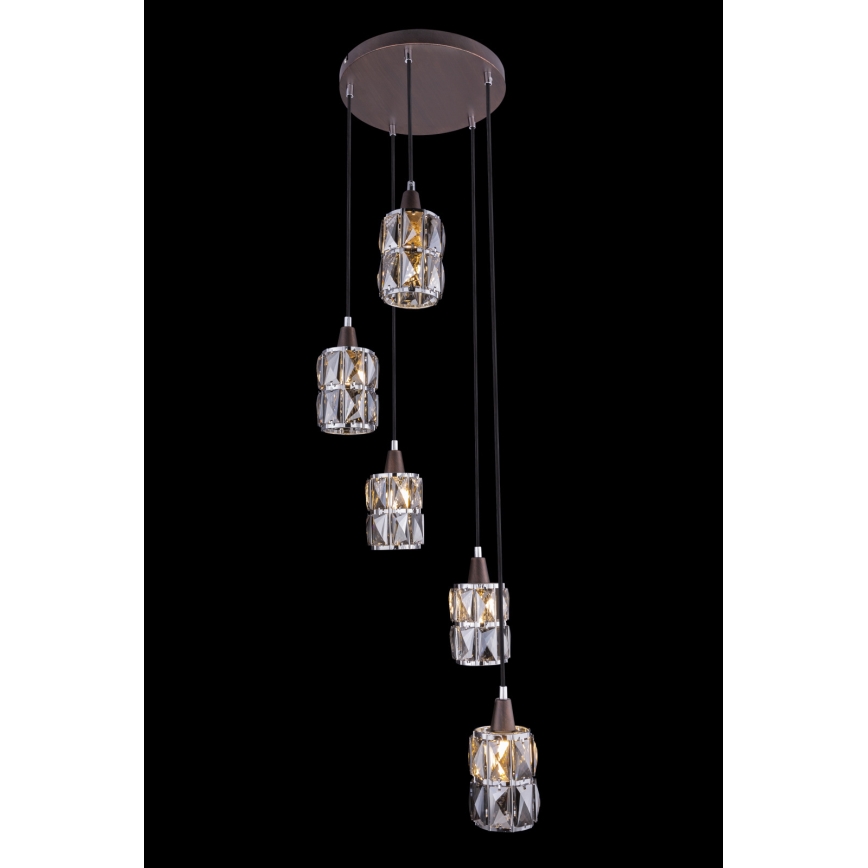 Globo - Кристален Полилей на верижка 5xE14/40W/230V