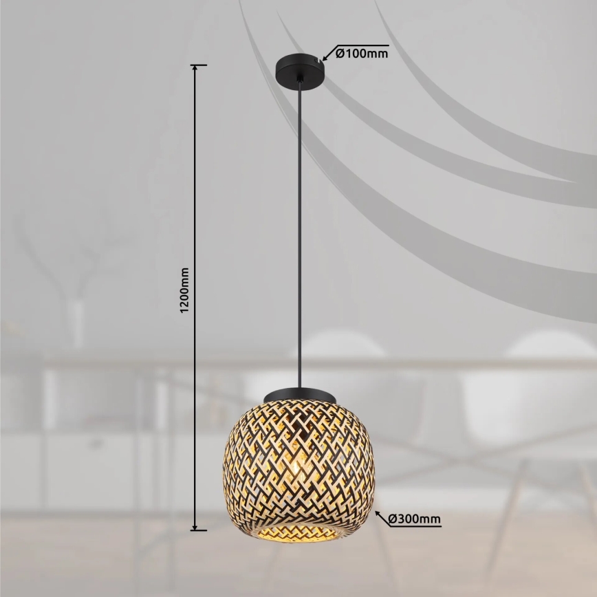 Globo 15766H1 - Пендел COLLY 1xE27/15W/230V Ø 30 см