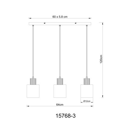 Globo - Полилей на кабел 3xE27/25W/230V