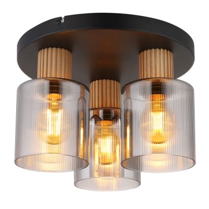 Globo - Полилей за повърхностен монтаж 3xE27/25W/230V черен Ø 30 см