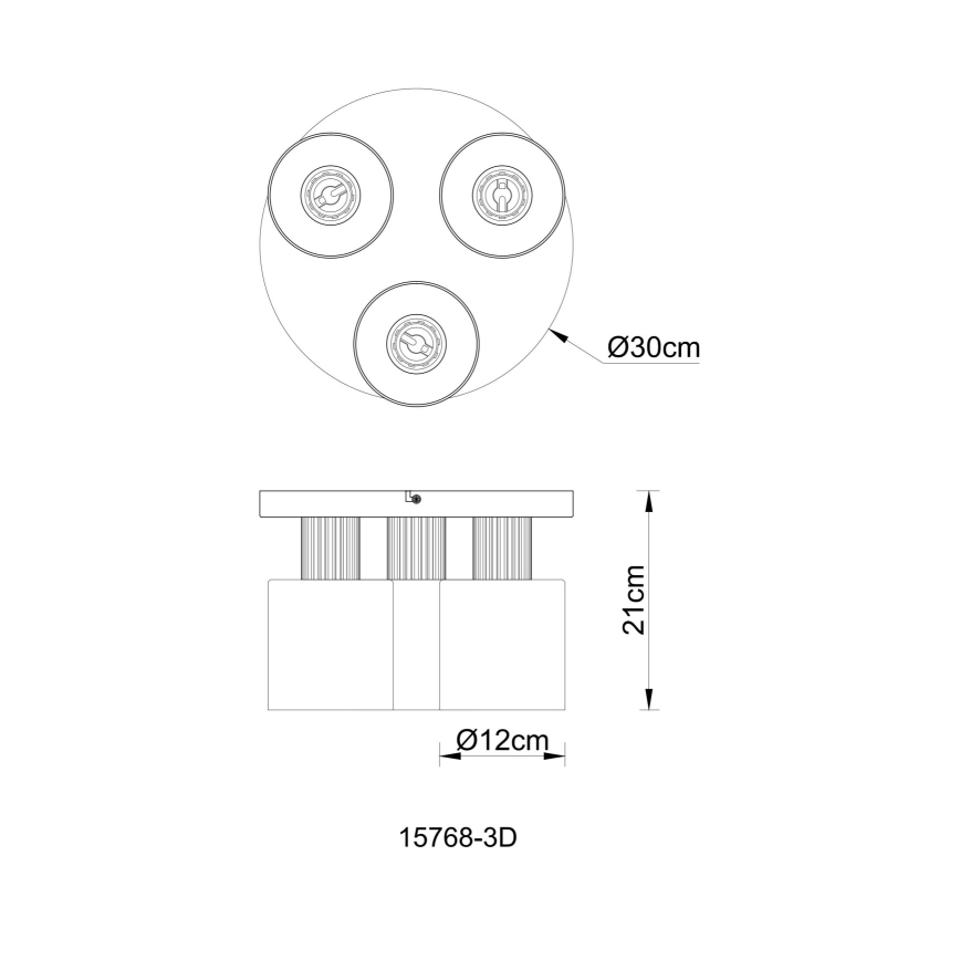 Globo - Полилей за повърхностен монтаж 3xE27/25W/230V черен Ø 30 см