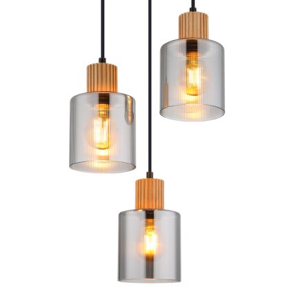 Globo - Пендел 3xE27/25W/230V черен Ø 30 см