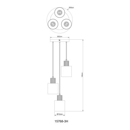 Globo - Пендел 3xE27/25W/230V черен Ø 30 см