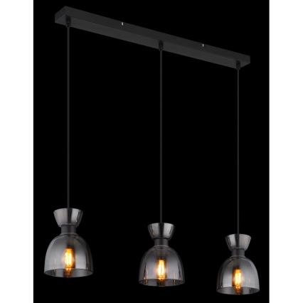 Globo - Пендел 3xE14/40W/230V черен/опушен